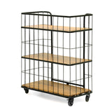 Christopher Knight Home® - Noble House - Colwill Modern Industrial Handcrafted Mango Wood Kitchen Cart with Wheels, Natural and Black