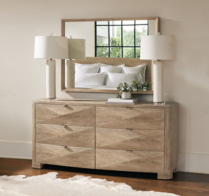 Bernhardt Bernhardt Aventura Marcona 6-Drawer Bow-Front Dresser With Pyramid Drawer Faces & Soft-Close Drawers 318054