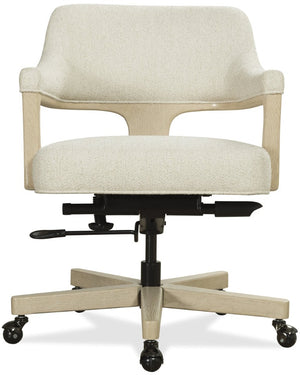 Hooker Furniture Briar Executive Seating With Tillson Cloud Fabric, Light Wood Frame, Welt Trim, Adjustable Comfort And Casters Beige EC225-403