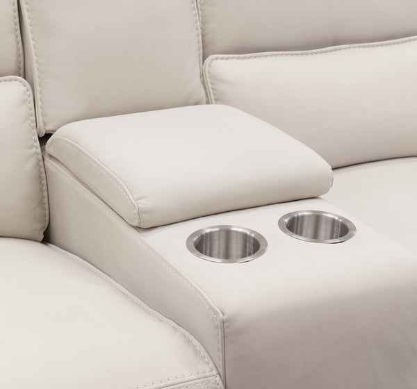 Hooker Furniture Miles Power Reclining Loveseat Top Grain Leather Zero Gravity Console Living Room SS727-PHZC2-001