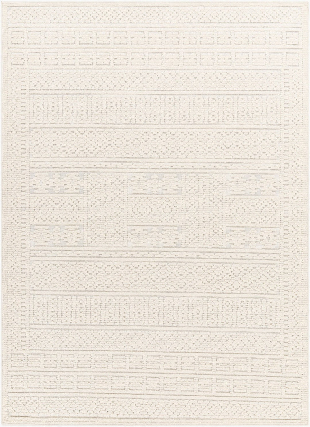Livabliss Lyna Cottage Style Machine Woven Area Rug Soft Pile Entryway Bathroom Accent White, White 3'3" x 5' LYA2301-335