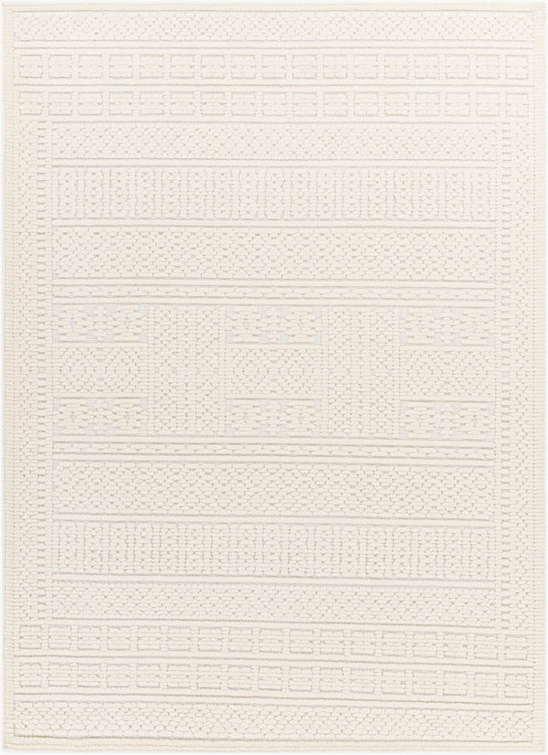 Livabliss Lyna Cottage Style Machine Woven Area Rug Soft Pile Entryway Bathroom Accent White, White 3'3" x 5' LYA2301-335