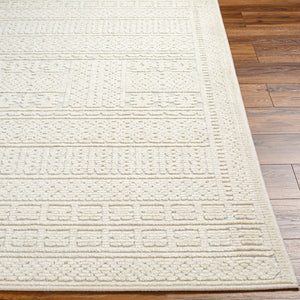 Livabliss Lyna Cottage Style Machine Woven Area Rug Soft Pile Entryway Bathroom Accent White, White 3'3" x 5' LYA2301-335