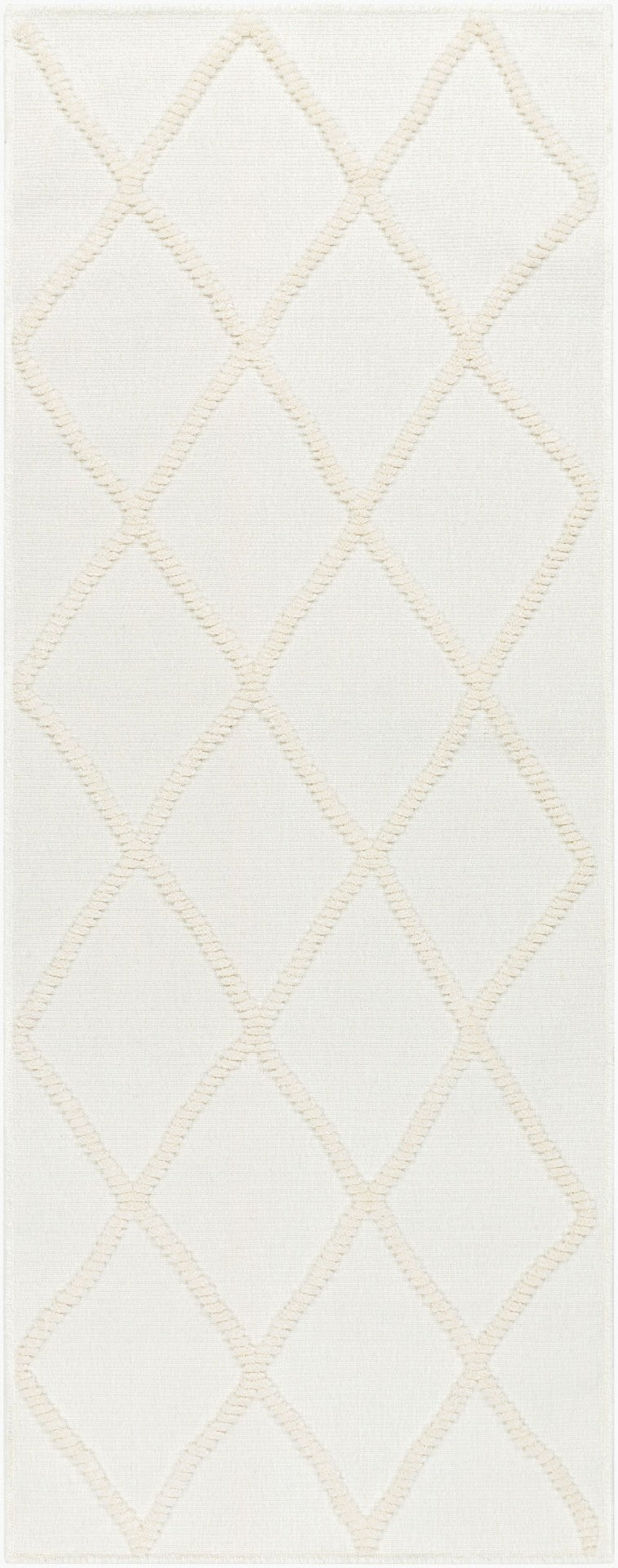 Livabliss Lyna Global Inspired Machine Woven Accent Rug Soft Polypropylene Blend for Entryways White, White 2'7" x 7'2" LYA2303-2772