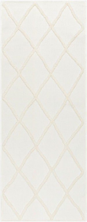 Livabliss Lyna Global Inspired Machine Woven Accent Rug Soft Polypropylene Blend for Entryways White, White 2'7" x 7'2" LYA2303-2772