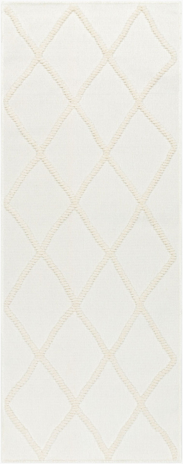Livabliss Lyna Global Inspired Machine Woven Accent Rug Soft Polypropylene Blend for Entryways White, White 2'7" x 7'2" LYA2303-2772