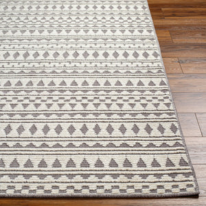 Livabliss Lyna Global Geometric Runner Rug Machine Woven Polypropylene Hallway Entryway Accent Gray, White 3'3" x 5' LYA2305-335