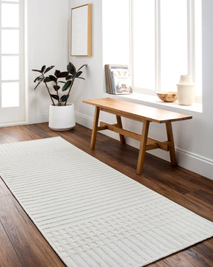 Livabliss Lyna Turkish Machine Woven Polypropylene Rug for Entryways and High Traffic Zones White, White 7'10" x 10'1" LYA2306-710101