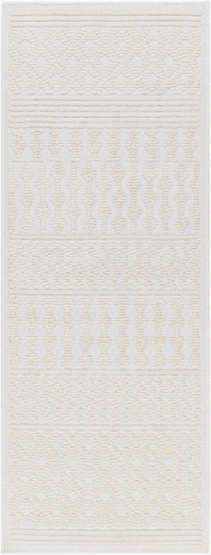 Livabliss Lyna Cottage Style Machine Woven Polypropylene Accent Rug for Entryways and Kitchens White, White 2'7" x 7'2" LYA2309-2772