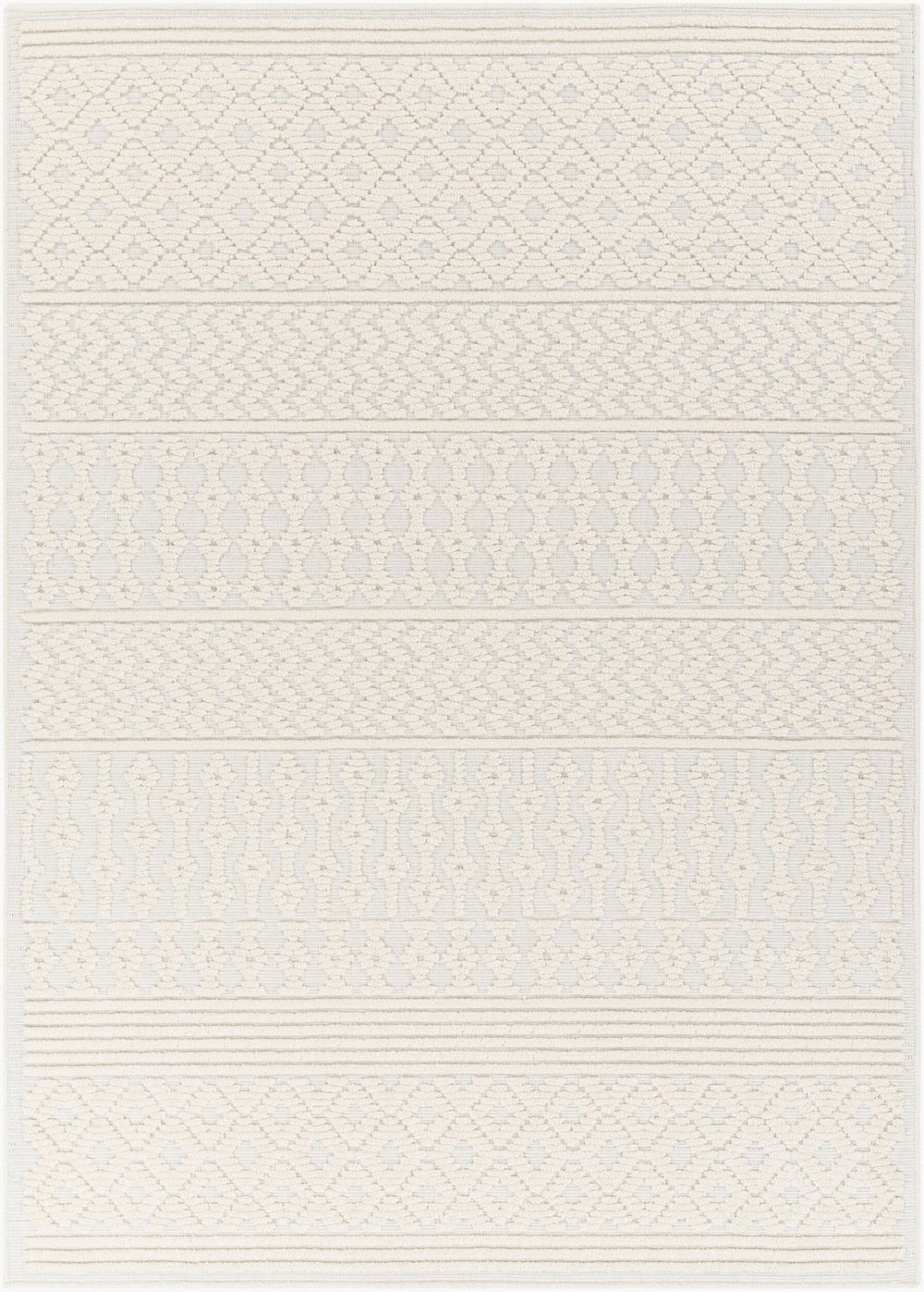 Livabliss Lyna Cottage Style Machine Woven Polypropylene Accent Rug for Entryways and Kitchens White, White 2' x 2'10" LYA2309-2210