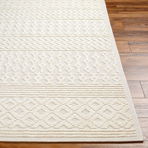 Livabliss Lyna Cottage Style Machine Woven Polypropylene Accent Rug for Entryways and Kitchens White, White 2' x 2'10" LYA2309-2210