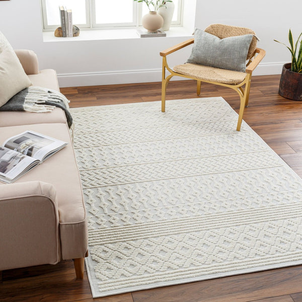 Livabliss Lyna Cottage Style Machine Woven Polypropylene Accent Rug for Entryways and Kitchens White, White 2' x 2'10" LYA2309-2210