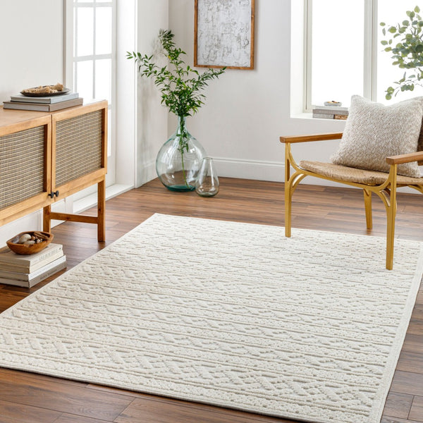 Livabliss Lyna Cottage Inspired Machine Woven Polypropylene Area Rug for Entryways and Small Spaces White, White 2' x 2'10" LYA2315-2210