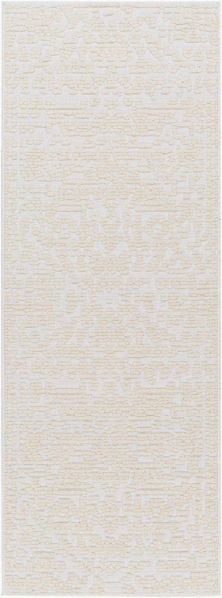 Livabliss Lyna Cottage Style Machine Woven Area Rug Soft Polypropylene Blend for Entryways White, White 2'7" x 7'2" LYA2318-2772