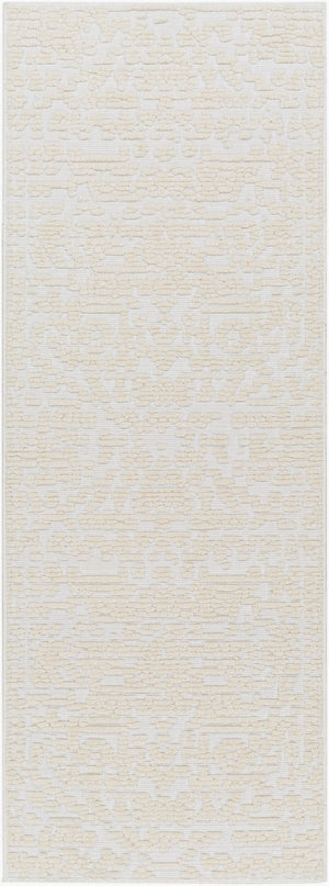 Livabliss Lyna Cottage Style Machine Woven Area Rug Soft Polypropylene Blend for Entryways White, White 2'7" x 7'2" LYA2318-2772