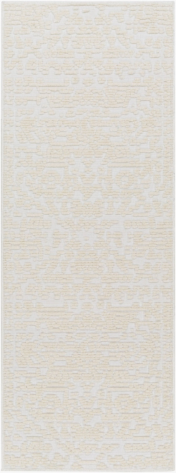 Livabliss Lyna Cottage Style Machine Woven Area Rug Soft Polypropylene Blend for Entryways White, White 2'7" x 7'2" LYA2318-2772