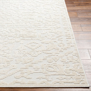 Livabliss Lyna Cottage Style Machine Woven Area Rug Soft Polypropylene Blend for Entryways White, White 2' x 2'10" LYA2318-2210