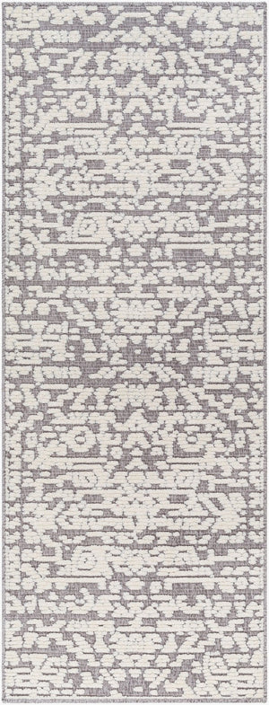 Livabliss Lyna Cottage Inspired Machine Woven Runner Rug for Hallways and Entryways Gray, White 2'7" x 7'2" LYA2319-2772