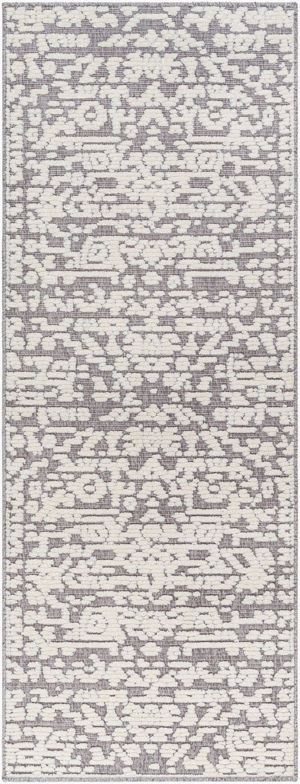 Livabliss Lyna Cottage Inspired Machine Woven Runner Rug for Hallways and Entryways Gray, White 2'7" x 7'2" LYA2319-2772