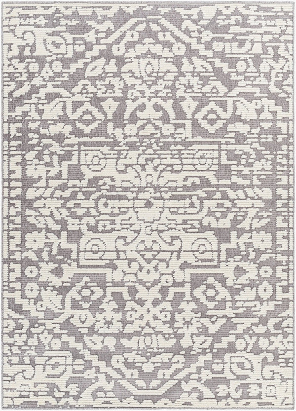 Livabliss Lyna Cottage Inspired Machine Woven Runner Rug for Hallways and Entryways Gray, White 3'3" x 5' LYA2319-335
