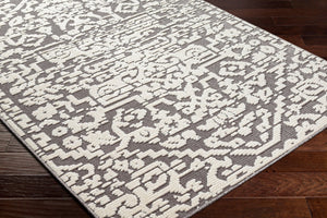 Livabliss Lyna Cottage Inspired Machine Woven Runner Rug for Hallways and Entryways Gray, White 3'3" x 5' LYA2319-335