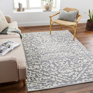 Livabliss Lyna Cottage Inspired Machine Woven Runner Rug for Hallways and Entryways Gray, White 3'3" x 5' LYA2319-335