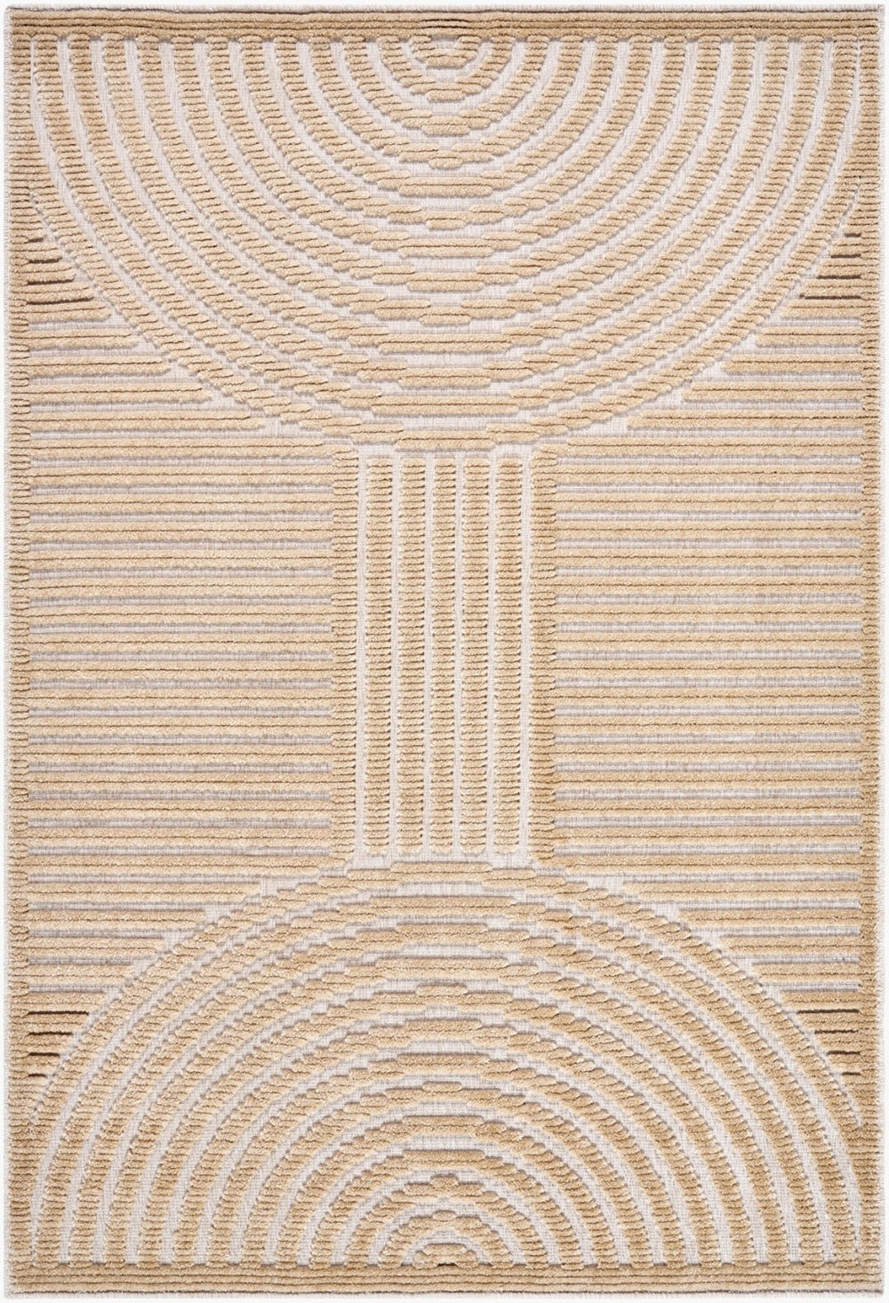 Livabliss Lyna Art Deco Geometric Machine Woven Indoor Rug for Entryways and Accent Layering Beige, Light Br 2' x 2'10" LYA2327-2210