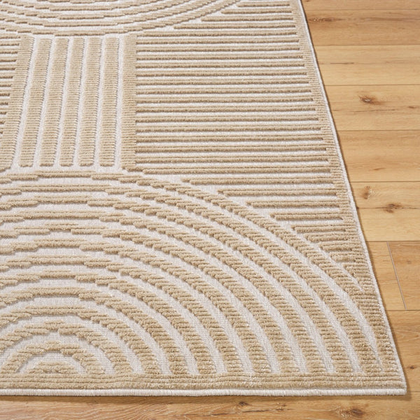 Livabliss Lyna Art Deco Geometric Machine Woven Indoor Rug for Entryways and Accent Layering Beige, Light Br 2' x 2'10" LYA2327-2210