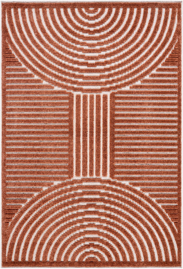 Livabliss Lyna Art Deco Geometric Machine Woven Polypropylene Rug for Entryways and Bathrooms Beige, Olive 5' x 7'2" LYA2329-572