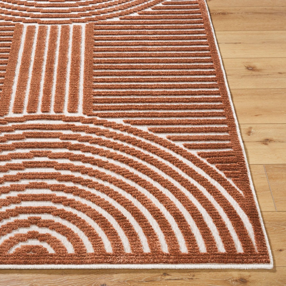Livabliss Lyna Art Deco Geometric Machine Woven Polypropylene Rug for Entryways and Bathrooms Beige, Olive 5' x 7'2" LYA2329-572