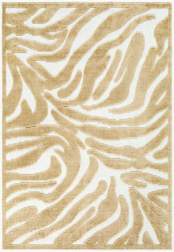 Livabliss Lyna Art Deco Geometric Accent Rug Machine Woven Polypropylene for Entryways Baths White, Mustard 7'10" x 10'1" LYA2334-710101