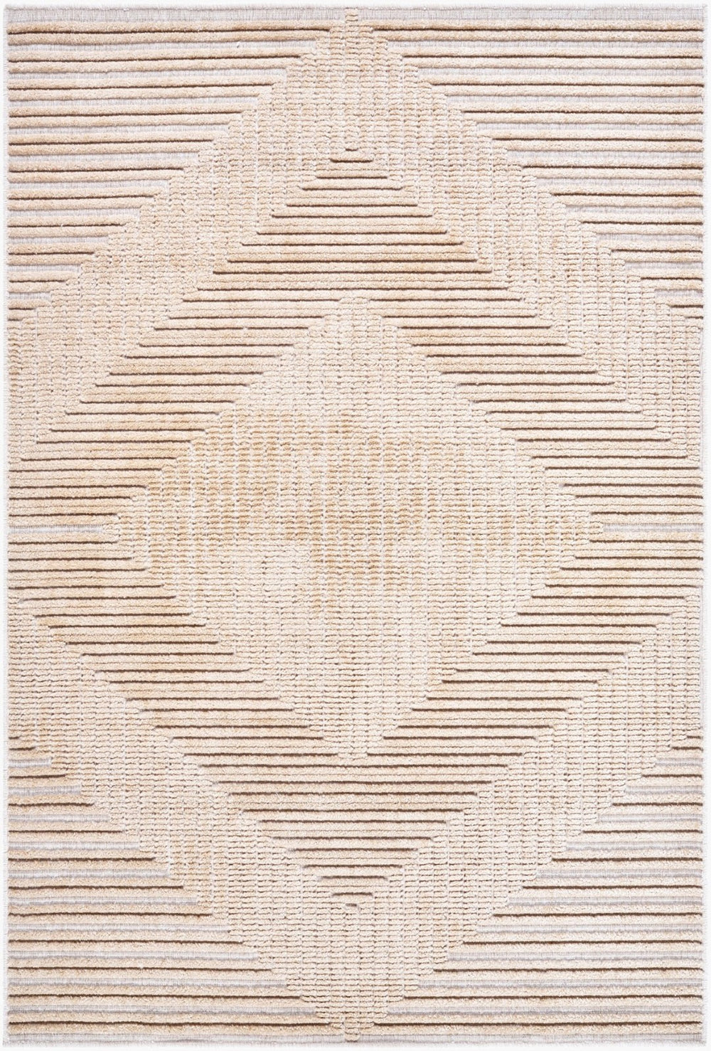 Livabliss Lyna Art Deco Chenille Accent Rug Turkish Woven Medium Pile for Entryway Bath Beige, Light Br 7'10" x 10'1" LYA2335-710101