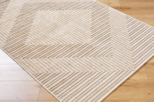 Livabliss Lyna Art Deco Chenille Accent Rug Turkish Woven Medium Pile for Entryway Bath Beige, Light Br 7'10" x 10'1" LYA2335-710101