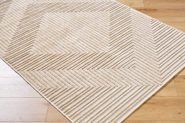 Livabliss Lyna Art Deco Chenille Accent Rug Turkish Woven Medium Pile for Entryway Bath Beige, Light Br 7'10" x 10'1" LYA2335-710101