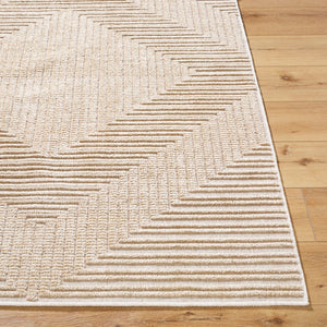 Livabliss Lyna Art Deco Chenille Accent Rug Turkish Woven Medium Pile for Entryway Bath Beige, Light Br 7'10" x 10'1" LYA2335-710101