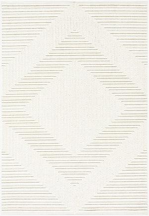 Livabliss Lyna Art Deco Machine Woven Accent Rug Soft Chenille Blend for Entryways and Bedrooms Cream, White 7'10" x 10'1" LYA2337-710101