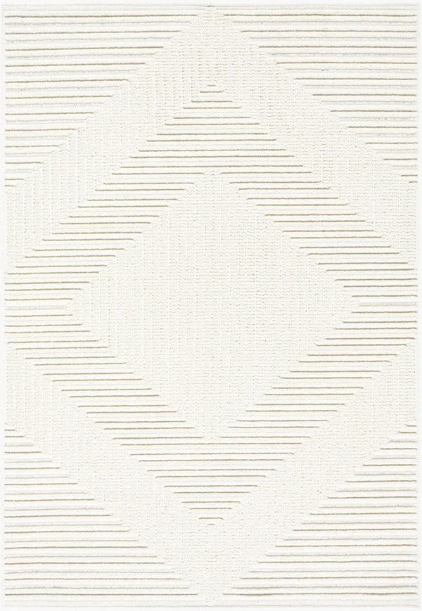 Livabliss Lyna Art Deco Machine Woven Accent Rug Soft Chenille Blend for Entryways and Bedrooms Cream, White 7'10" x 10'1" LYA2337-710101