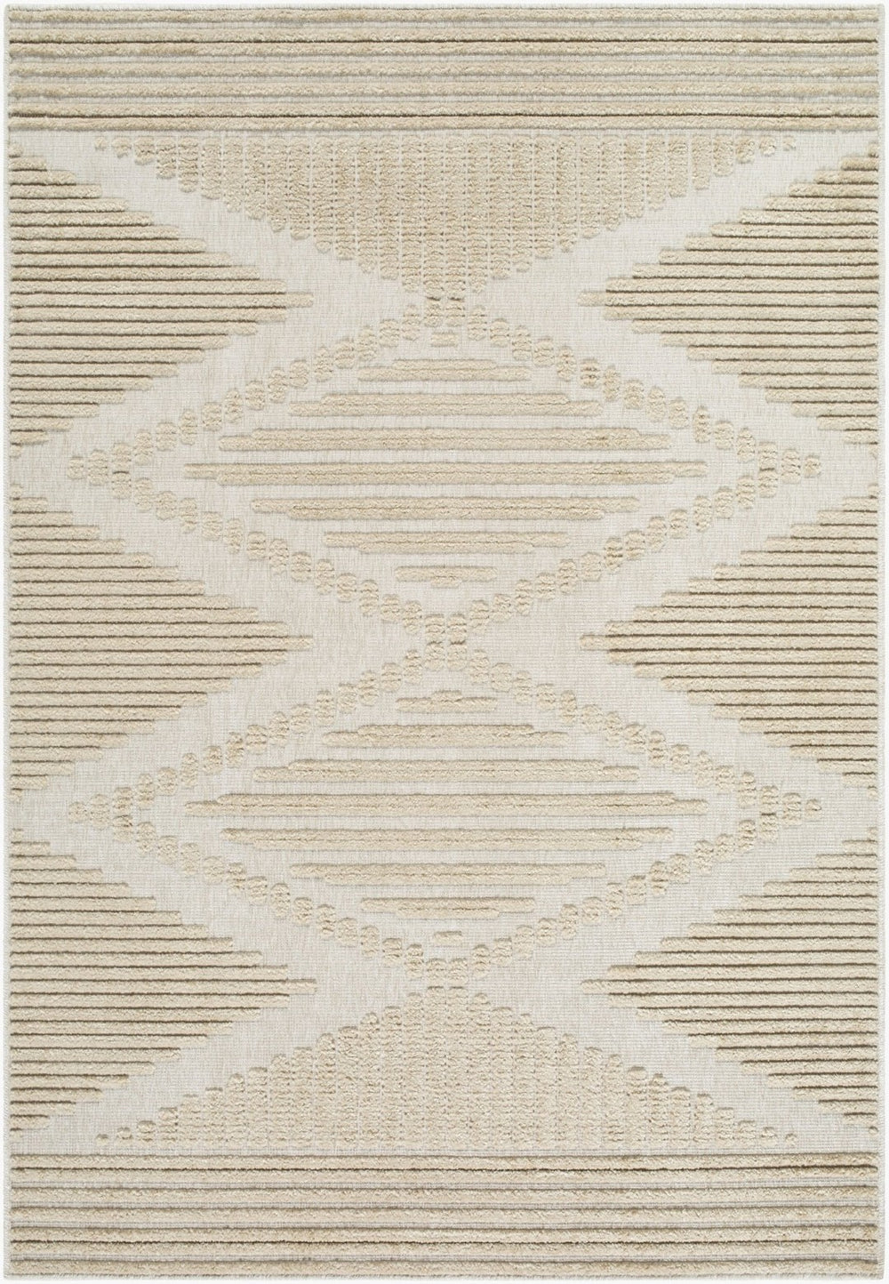Livabliss Lyna Bohemian Global Machine Woven Accent Rug Soft Chenille Polypropylene Entryway Mat Beige, Light Br 5' x 7'2" LYA2339-572