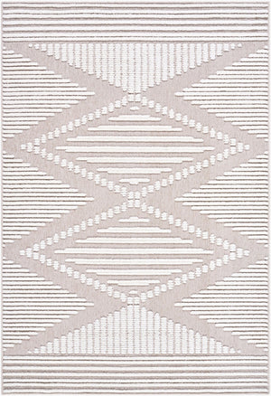 Livabliss Lyna Bohemian Global Turkish Area Rug Soft Chenille Polypropylene Blend for Entryways Beige, Cream 3'3" x 5' LYA2340-335