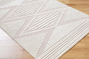 Livabliss Lyna Bohemian Global Turkish Area Rug Soft Chenille Polypropylene Blend for Entryways Beige, Cream 3'3" x 5' LYA2340-335