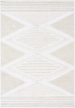 Livabliss Lyna Bohemian Global Machine Woven Polypropylene Chenille Rug for Entryway Kitchen Cream, White 3'3" x 5' LYA2341-335