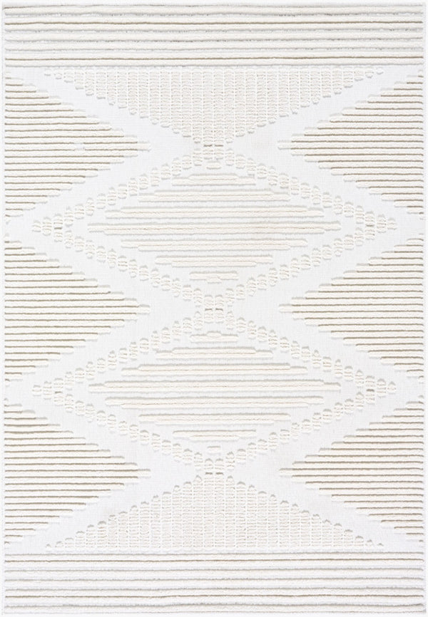 Livabliss Lyna Bohemian Global Machine Woven Polypropylene Chenille Rug for Entryway Kitchen Cream, White 3'3" x 5' LYA2341-335