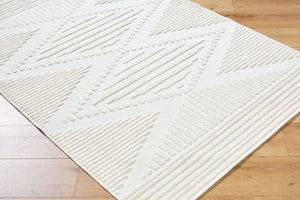 Livabliss Lyna Bohemian Global Machine Woven Polypropylene Chenille Rug for Entryway Kitchen Cream, White 3'3" x 5' LYA2341-335