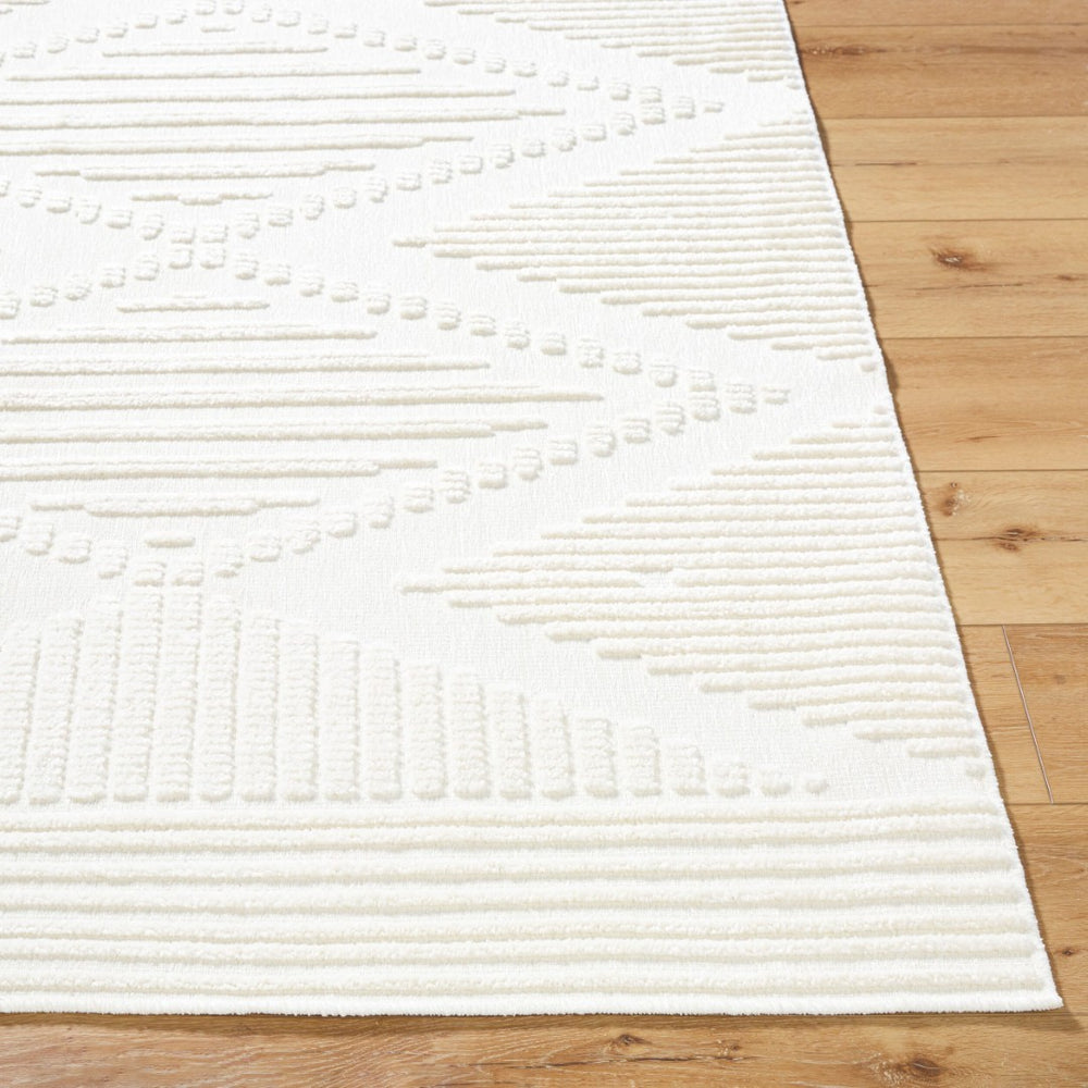 Livabliss Lyna Bohemian Global Machine Woven Polypropylene Chenille Rug for Entryway Kitchen Cream, White 3'3" x 5' LYA2341-335