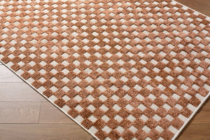 Livabliss Lyna Art Deco Machine Woven Turkish Rug Soft Chenille Pile for Entryway or Bedroom Beige, Olive 3'3" x 5' LYA2344-335