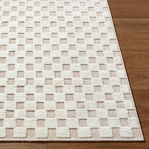 Livabliss Lyna Art Deco Machine Woven Turkish Accent Rug Soft Pile for Entryways and Baths Beige, Cream 7'10" x 10'1" LYA2345-710101