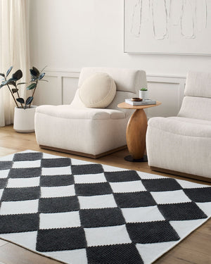 Livabliss Lyna Art Deco Machine Woven Polypropylene Chenille Rug for Entryways and Bathrooms White, Charcoal 2'7" x 7'2" LYA2350-2772