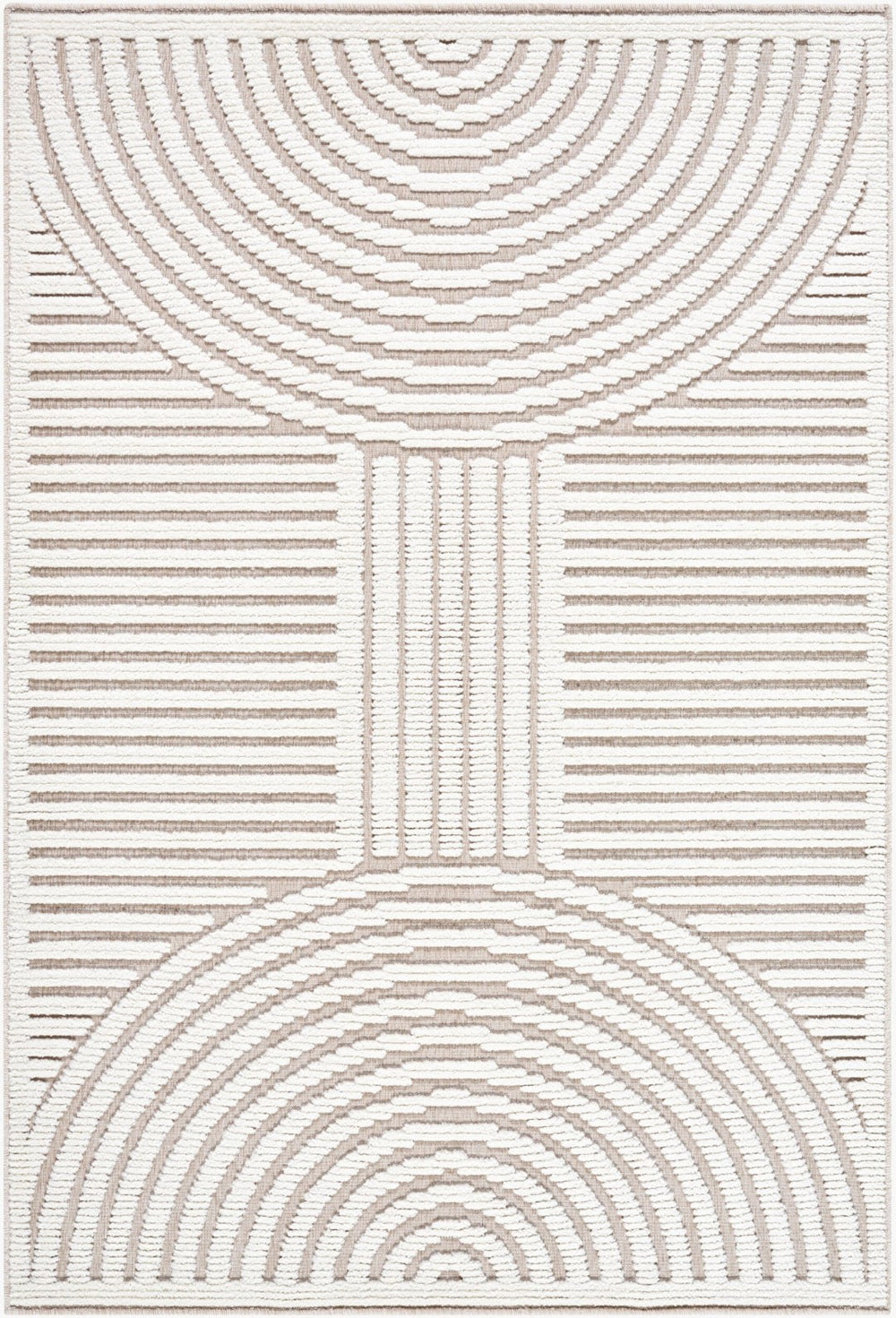 Livabliss Lyna Art Deco Accent Rug Machine Woven in Turkey for Entryways and High Traffic Zones Beige, Cream 2'7" x 7'2" LYA2353-2772