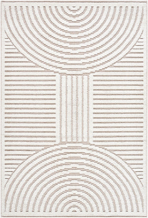 Livabliss Lyna Art Deco Accent Rug Machine Woven in Turkey for Entryways and High Traffic Zones Beige, Cream 2'7" x 7'2" LYA2353-2772