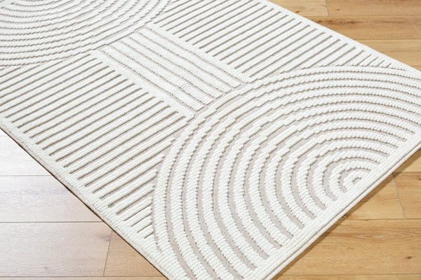 Livabliss Lyna Art Deco Accent Rug Machine Woven in Turkey for Entryways and High Traffic Zones Beige, Cream 2'7" x 7'2" LYA2353-2772